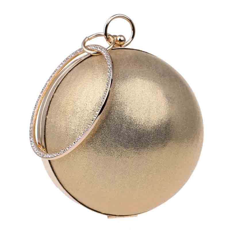 Frauen Diamanten klassisch Ball Abend Taschen Runde geformt Kupplung Geldbörse Kupplungen Kette Schulter Handtaschen Kleid Abendessen Machen hoch Tasche: Gold