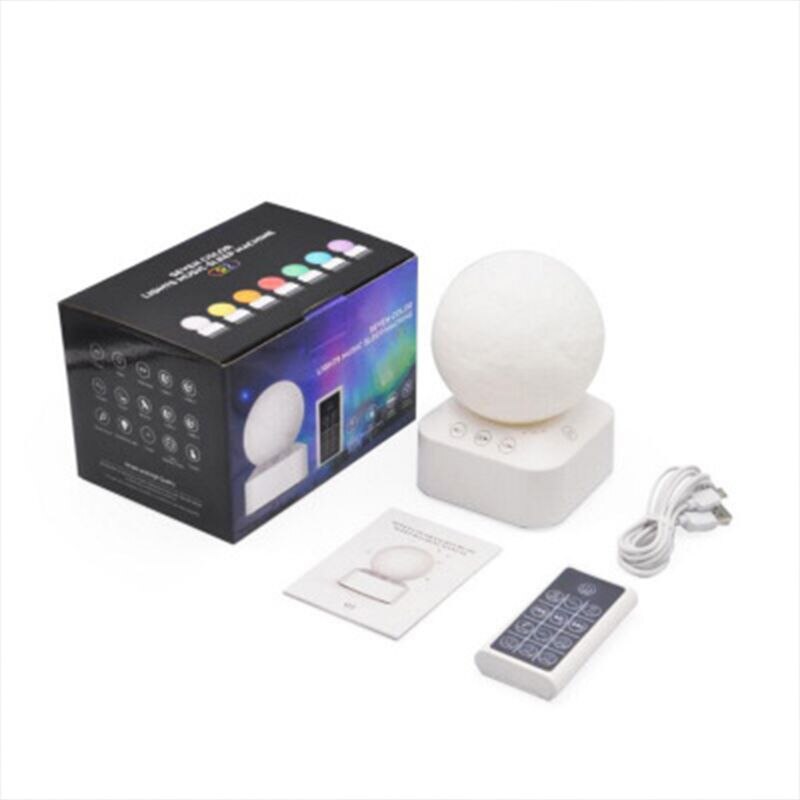 White Noise Sleep Sound Machine Dimmable 7 Color Changing Moon Night Light Sleep