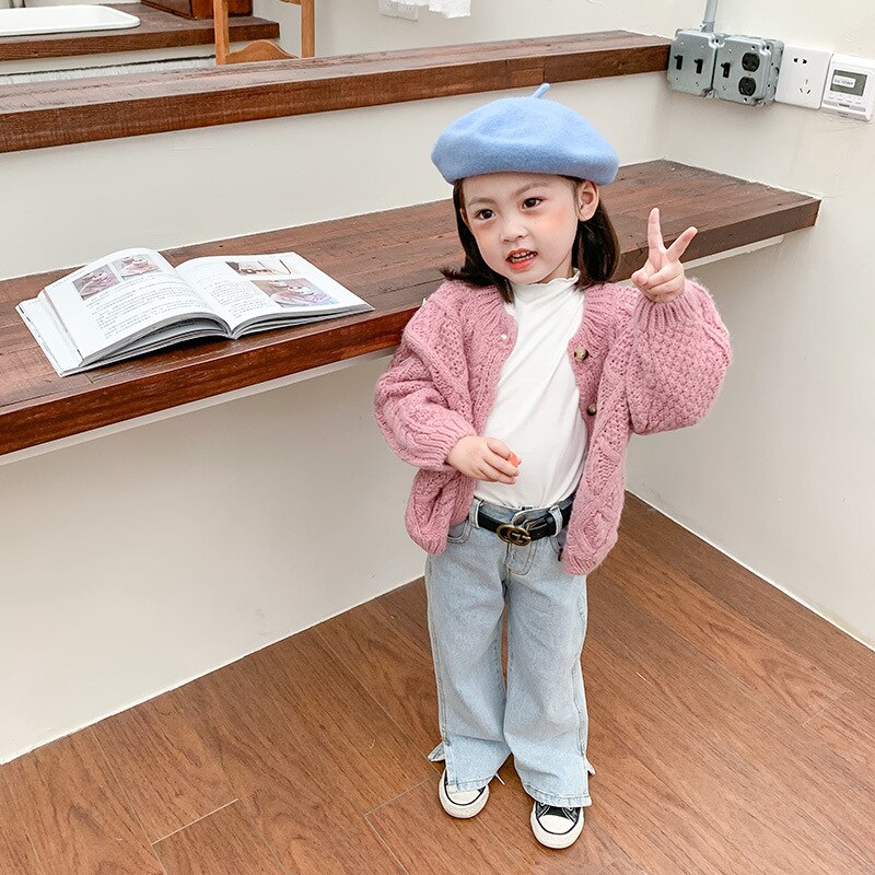 2021 nuova primavera estate bambini jeans pantaloni pantaloni Casual tinta unita ragazze vestiti di moda