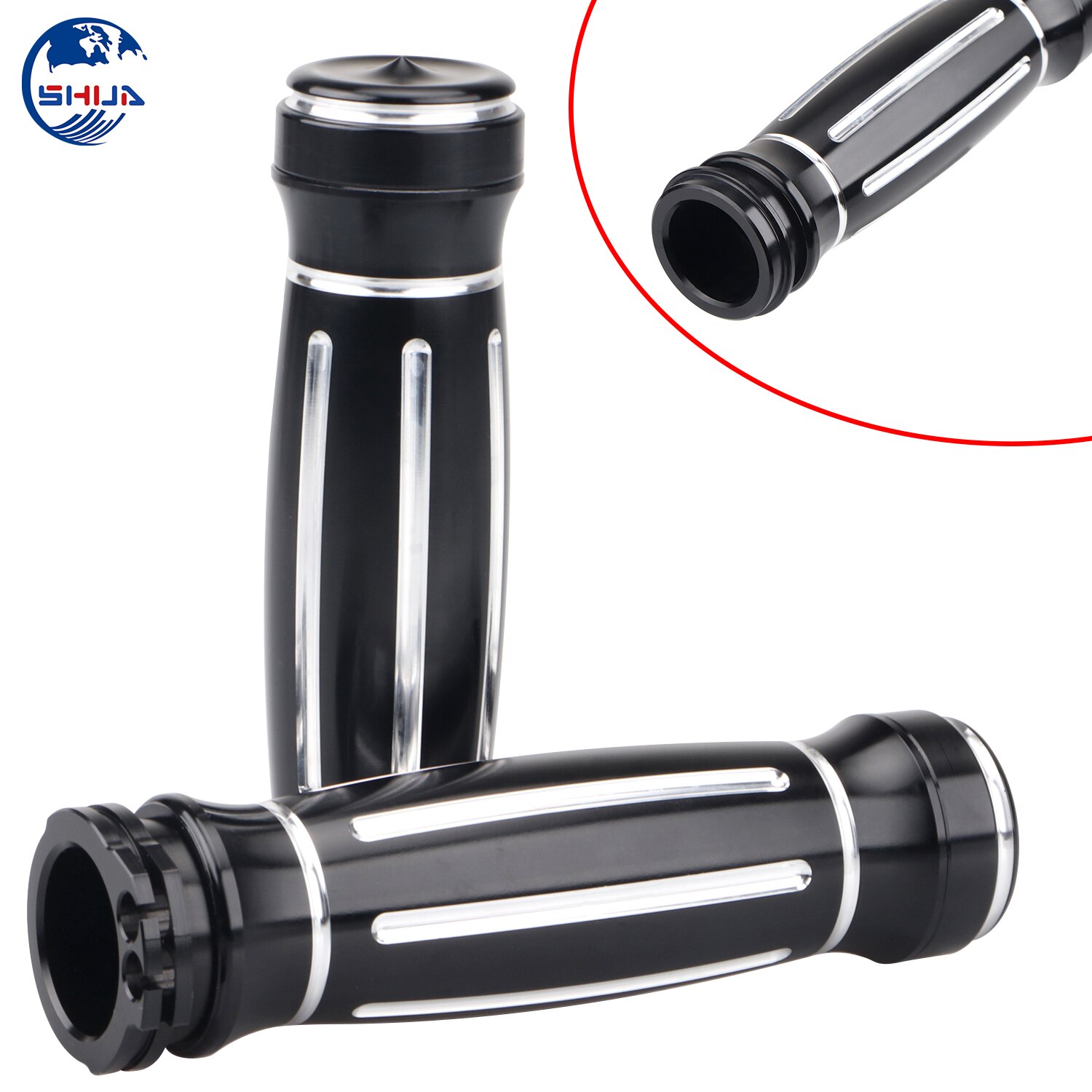 1'' Motorcycle Hand Grips Soft Touch Comfort Handle Grip CNC For Harley Touring Softail Electronic Throttle Handle Bar Grip