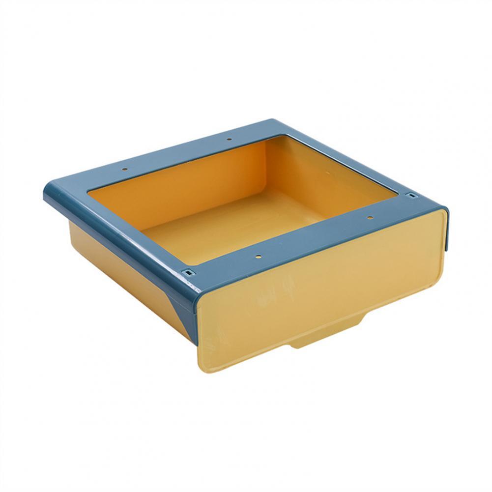 Under Desk Drawer Convenient Smooth Surface Desktop Drawer Tray Saving Space Under Desk Storage Tray: Yellow Blue S