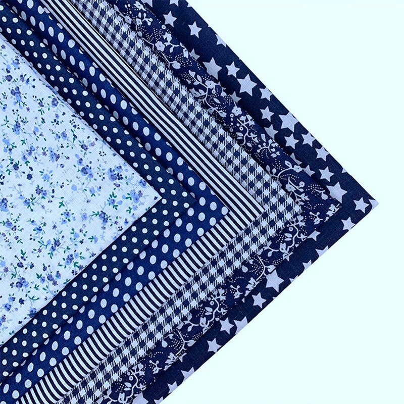 7Pcs Cotton Fabric Squares Bundle Patchwork Pre-Cut Quilt Squares for DIY Handmade Patchwork Cloth Bag Needlework: Default Title