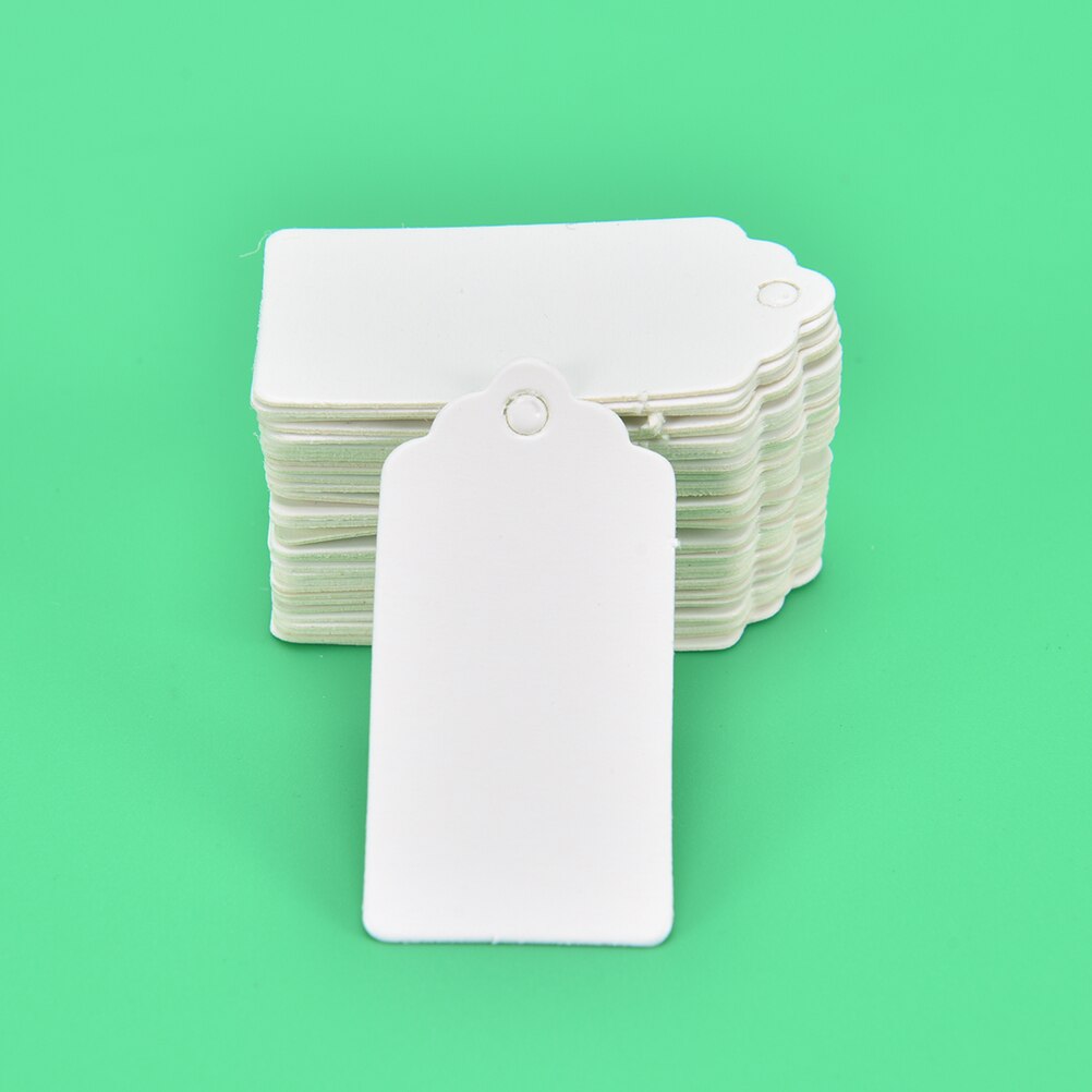 100 stuks kraft prijskaartjes voor kleding, diy, kerst, bruiloft, feestdecoratie, rechthoekig papieren label 4 x 2cm