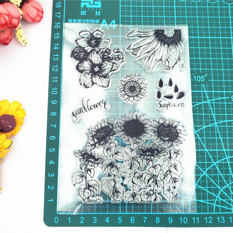 Sunflower Transparent Silicone Stamp Seal For DIY Scrapbooking Album Decorative Clear Stamp Office School Supplies Stationery