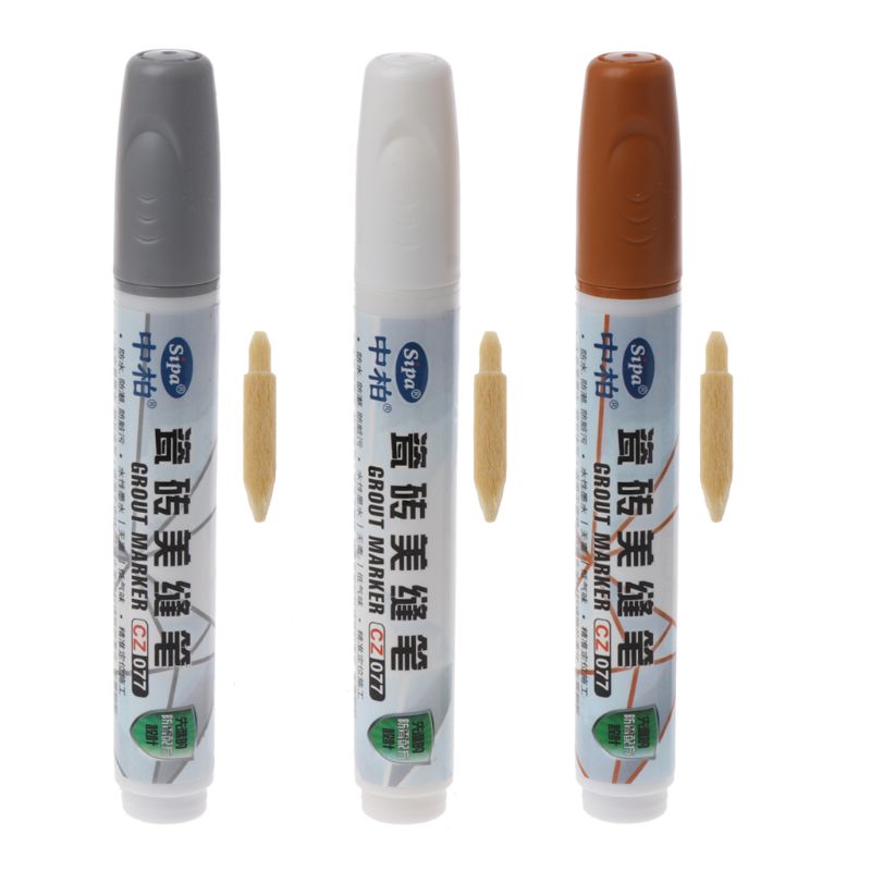 Grout Pen Tile Gap Repair 3 Colors Pen White Tile Refill Waterproof Mouldproof White/Grey/Yellow