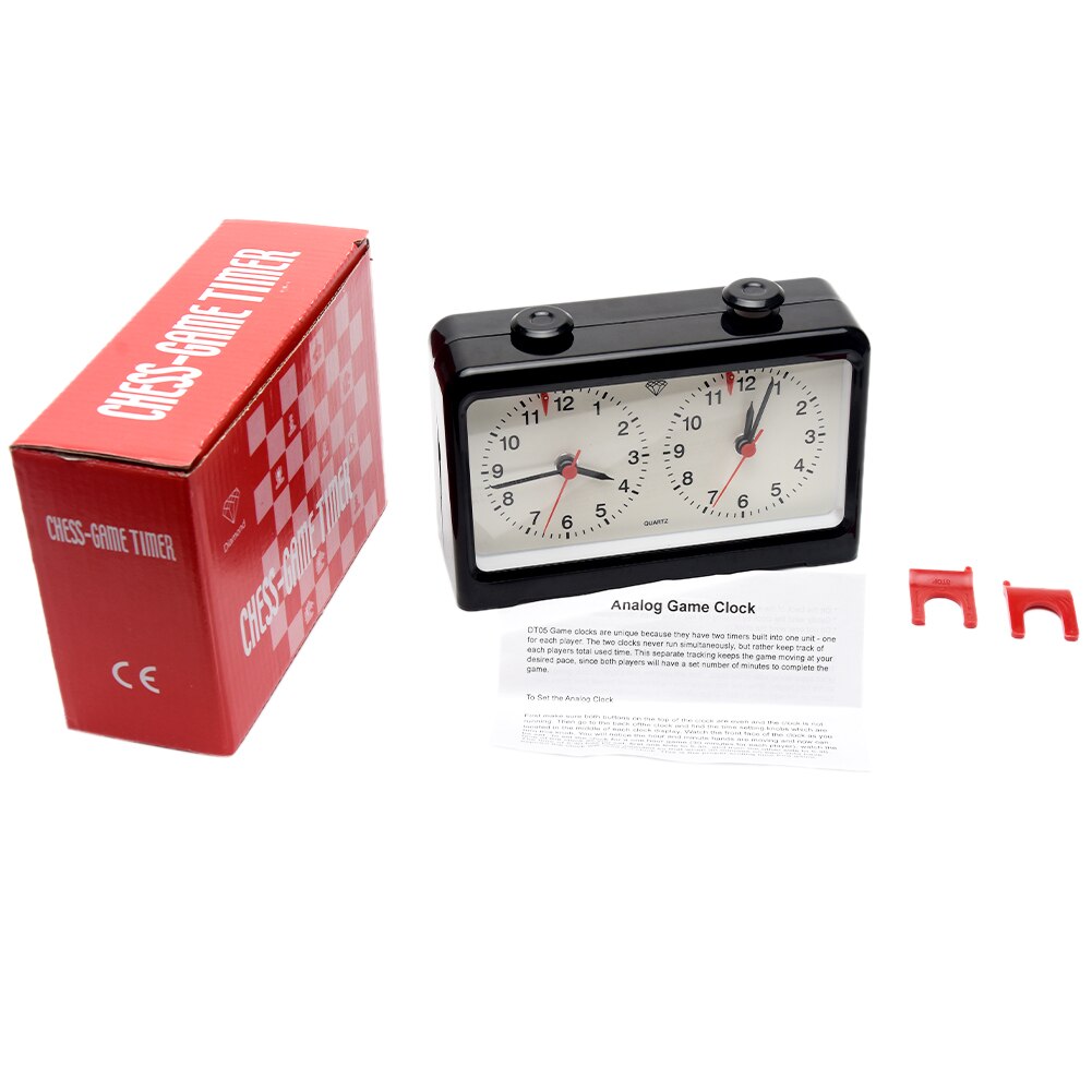 Button Battery Powered Count Down Analog Compact Chess Clock Quartz Movement Game Timer Plastic Easy Operate