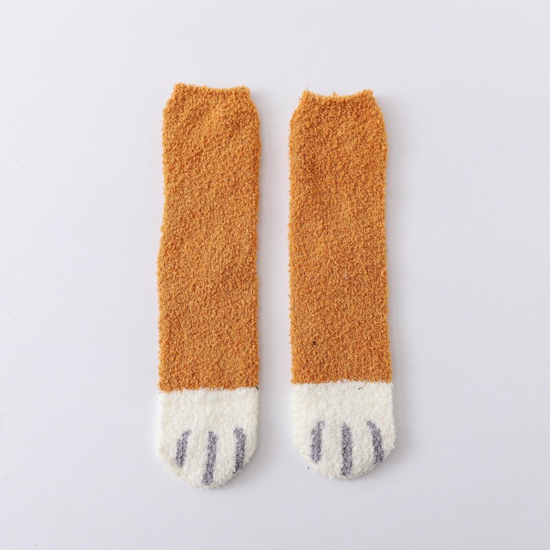 Calcetines gruesos con estampado de huellas de gato para mujer, medias con dedos de animales, de dibujos animados, de cebra, Tigre y gato: 6