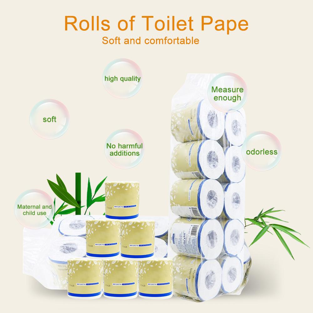 10 rullar toalettpapper nedbrytbart pappershandduk rullat silkespapper för hem kök badrum toalettpapper