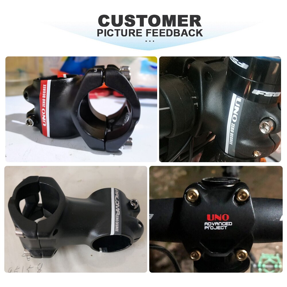 UNO Stem-vástago de aleación de 0 grados AM para bicicleta de montaña, vástago corto CNC mecanizado de 1-1/8 ", 31,8x35mm/45mm para bicicleta de carretera