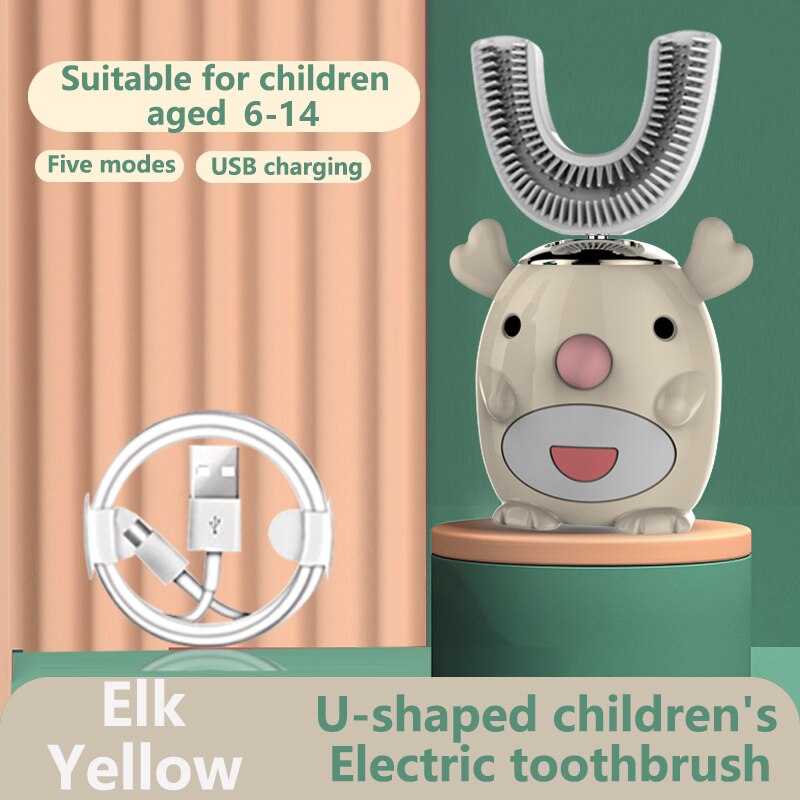 Smart 360 Degrees XaoMi U Electric Toothbrush Kids Silicon Automatic Ultrasonic Teeth Tooth Brush Cartoon Pattern Children: 12