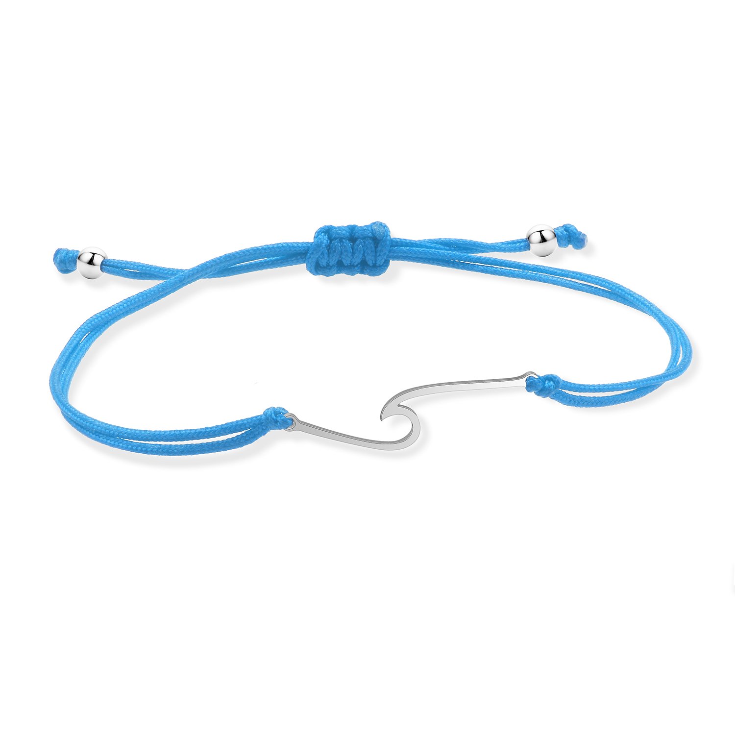 Rvs Mooie Oceaan Golf Bedelarmband Vrouwen Meisje Mode Zee Surf Rood Zwart Blauw String Handgemaakte Verstelbare Sieraden: Imitation Rhodium Plated