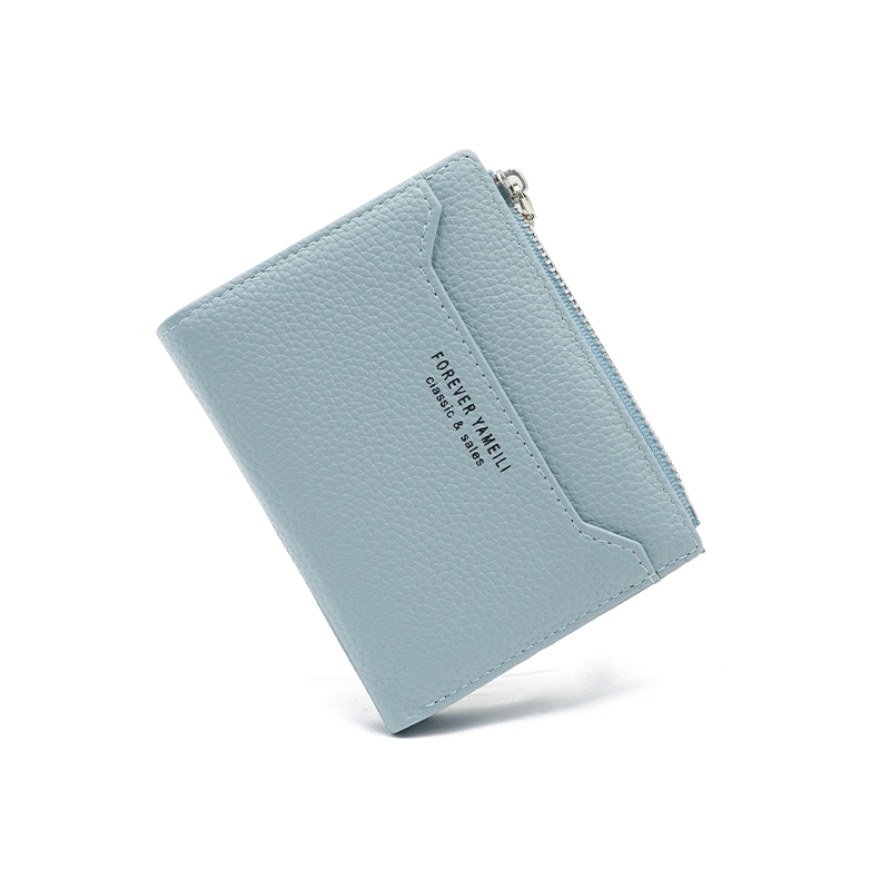 Women's Wallet Ins Women's Small Wallet Women's High-End Short Wallet Cross-Border Multi-Functional Coin Purse: Blue