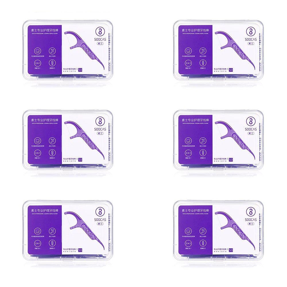 Xiaomi Soocare Dental Foss Pick Teeth Tooth Toothpicks Stick Oral Care Ergonomic FDA Testing Food Grade 50pc/box: Default Title