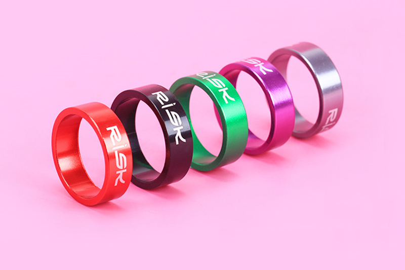 Espaçadores para haste de garfo e arruela de bicicleta, 4 unidades, 5mm mtb, liga de alumínio, headset, arruela, guiador, diy peças para 28.6mm