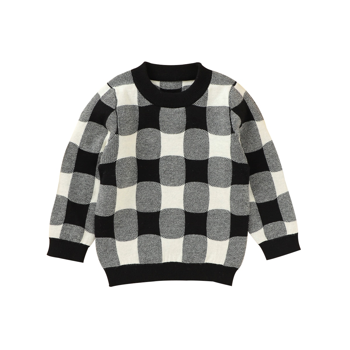 Koreańnarty dzieci niemowlę chłopiec dziewczyna sweter z dzianiny z długim rękawem wokół szyi dzianiny szczyt z dzianiny jesień zima moda pled sweter