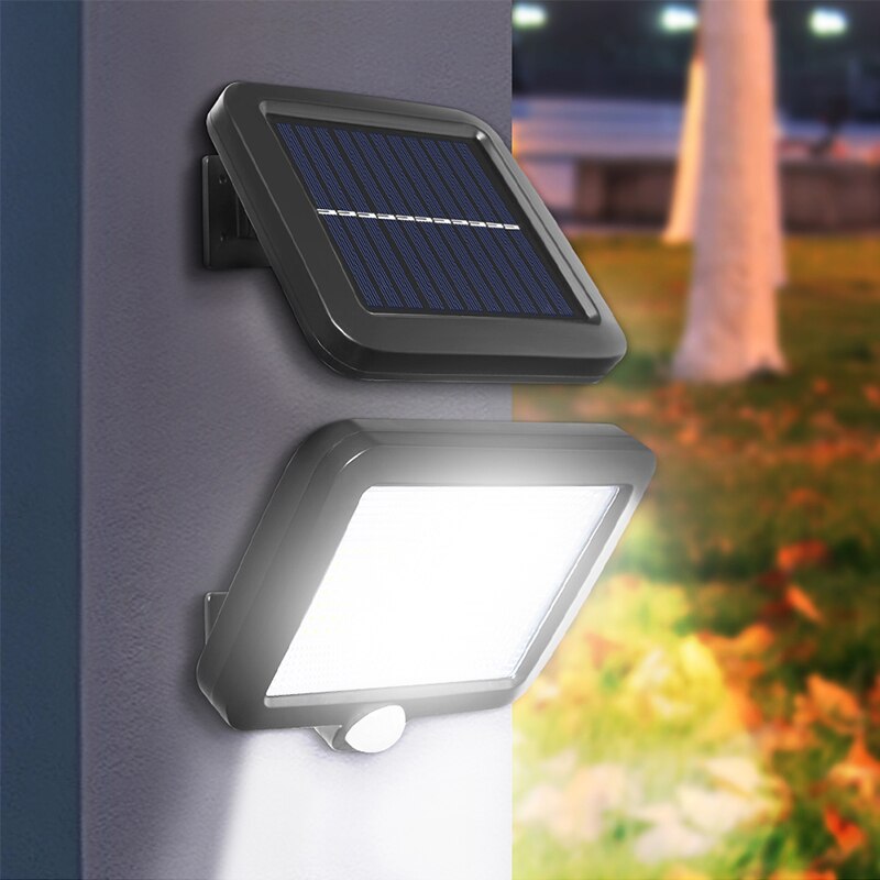 Pir bevægelsessensor outdooe gadelys solpanel strøm 30w 600lm cob 120/100 led vandtæt sollys væg have solcellelamper