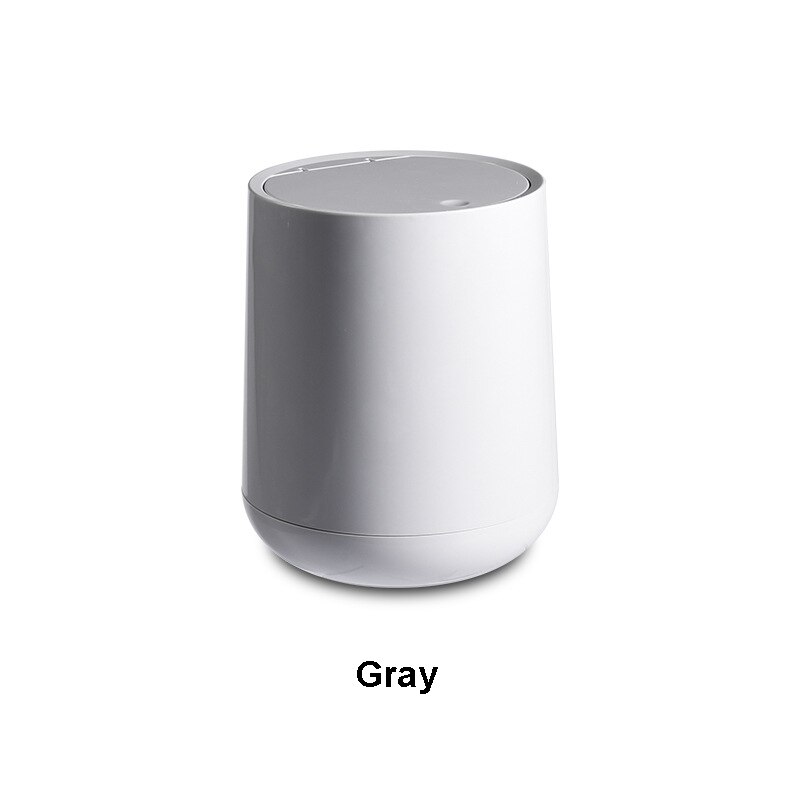Desktop Trash Can Pressing Type Mini Garbage Classification Trash Bin Dustbin Table Standing Paper Basket Waste Bucket 2L: Light Grey