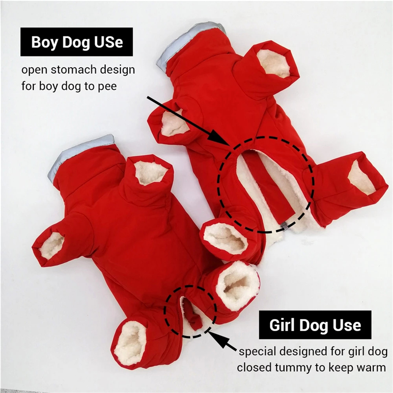 Waterproof Clothes For Dogs Male Female Winter Dog Coat Reflective Warm Jumpsuit Dog Boy Girl Overalls For Small Dogs