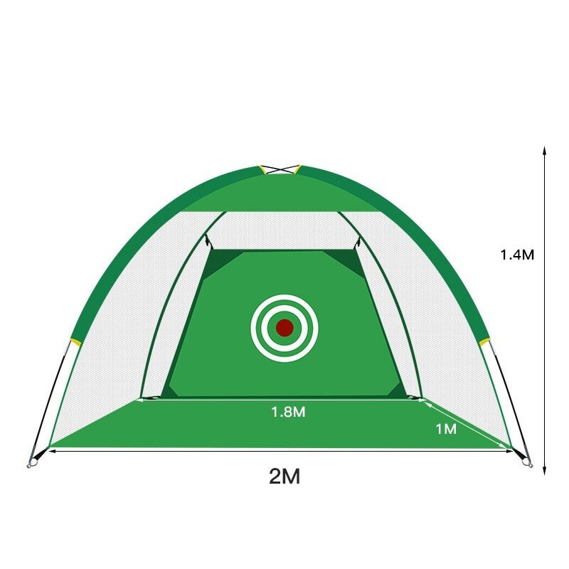 Indoor 1-3M Golf Practice Net Tent Golf Hitting Cage Garden Grassland Practice Tent Golf Training Equipment Mesh Outdoor: 2M green