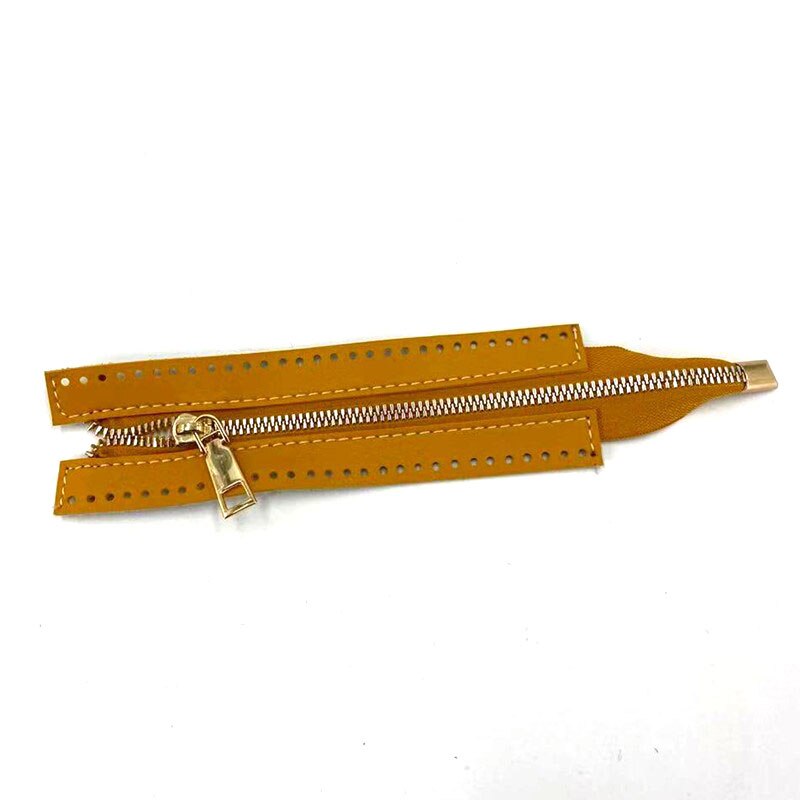 1PC Custom DIY Zipper For Woven Bag Hardware PU Leather Zipper Sewing Accessory 18cm Metal Zipper for Clothes Shoes: Yellow