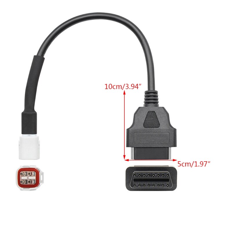 OBD2 Kabel Connector Scanner Compatibel Met Yamaha-Motorfiets 4 Pin Volledige Diagnostische Adapter Connector Kabel Scan Tool