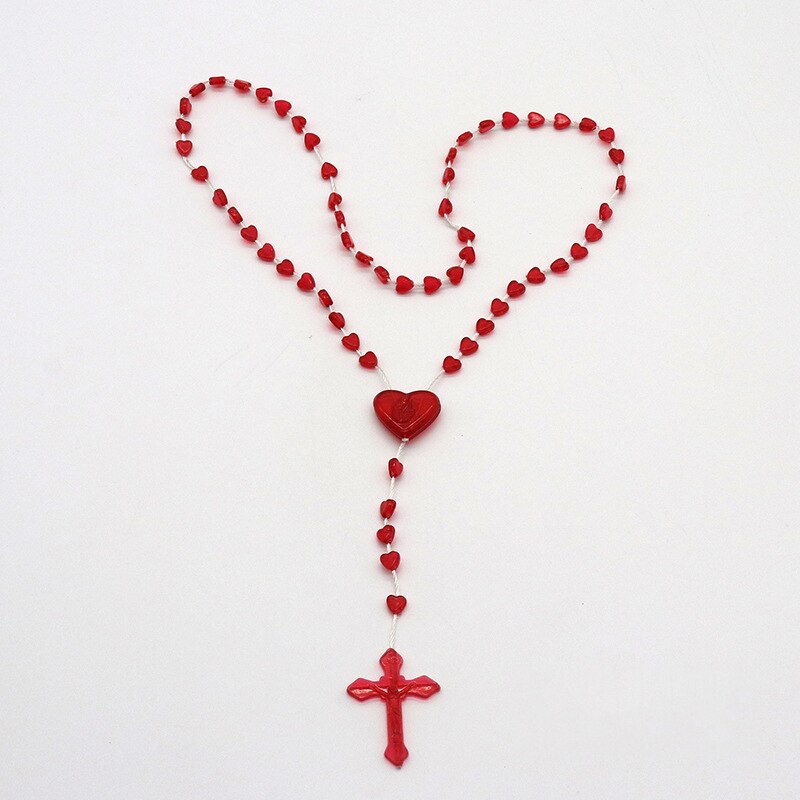 Heymamba Inri Katholieke Gebed Jezus Kruis Hanger Ketting Charme Kleur Hart Bead Crucifix Cross Ketting Sieraden: Style 1