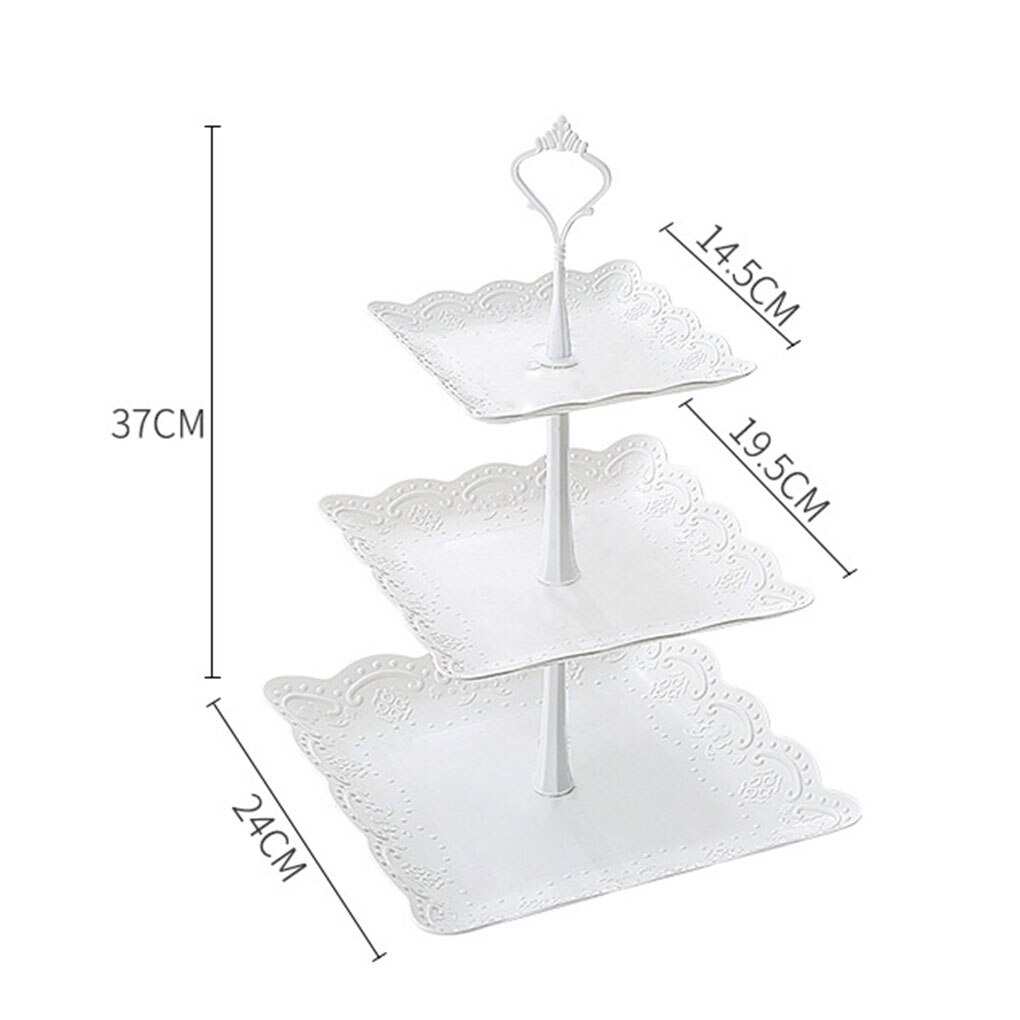 Three Layers PP Fruit Tray Cake Stand Vegetable Storage Rack Party Candy Plate Dessert Tray