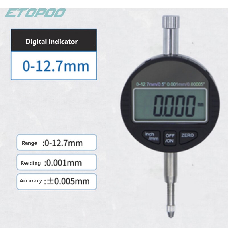 12.7mm/25.4mmGauge stand for depth gauge with harden alloy measuring head dial gauges depth indicator measuring instrument: 12.7x0.001mm