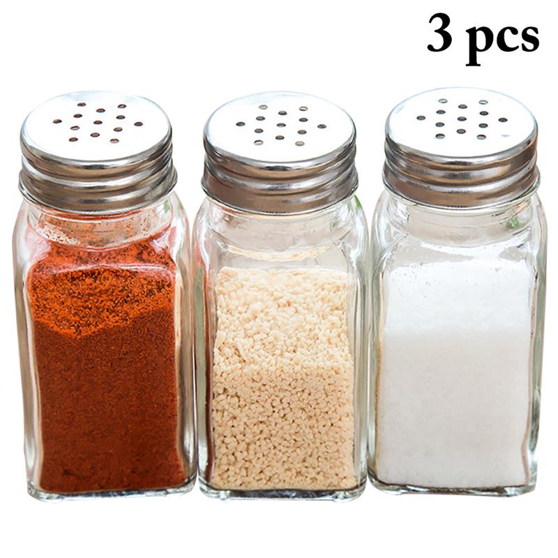 6 Stuks Peper Shakers Barbecue Keuken Glas Cruet Kruiderij Flessen Kruiden Blikjes Zout Shaker Spice Container Kruidkruik