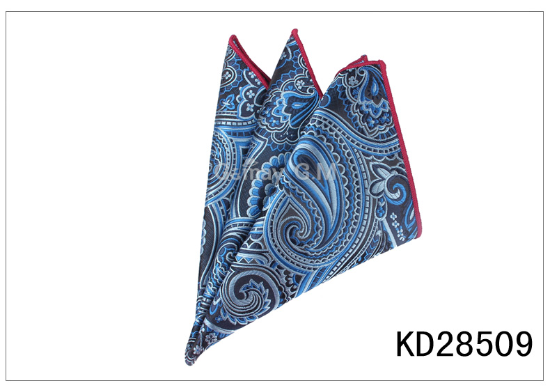 Mænd lommetørklæder hanky til mænd blomstret herre lommetørklæder afslappet jakkesæt firkantede lommetørklæde håndklæder til fest 25 cm x 25 cm: Kd28509