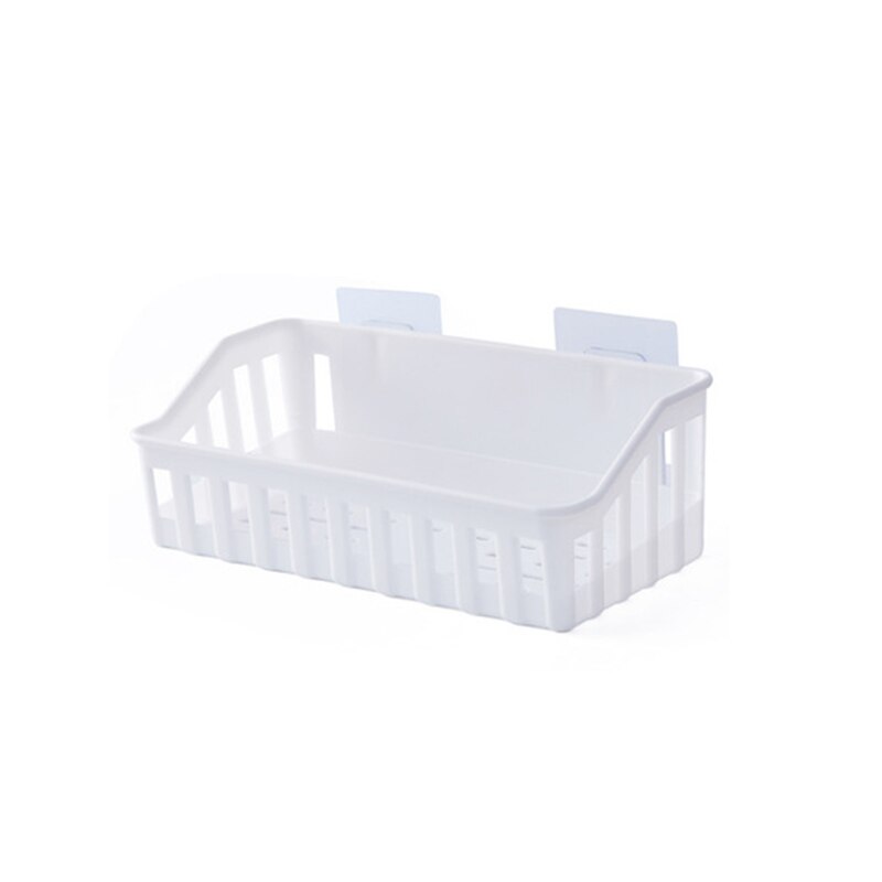 Wall Mounted Bathroom Storage Rack Plastic Bathroom Shelf Organizer for Shower Shampoo Holder Home Kitchen Rack Organizer: white