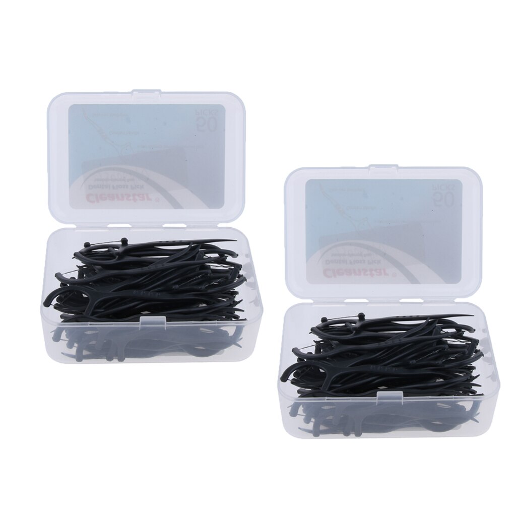 100 Pieces Tooth Flosser Teeth Floss Picks - Premium Bamboo Charcoal Interdental Toothpicks for Kids Adults