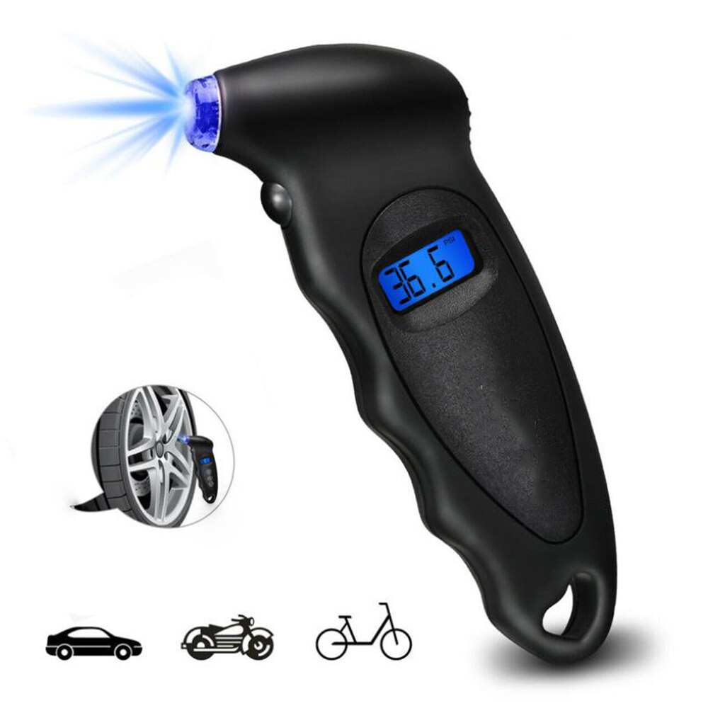 Auto Bandenspanningsmeter 0-150 Psi Sleutelhanger Stijl Digitale Draagbare Hoge Nauwkeurigheid Motorfiets Luchtdruk Tester Met batterij