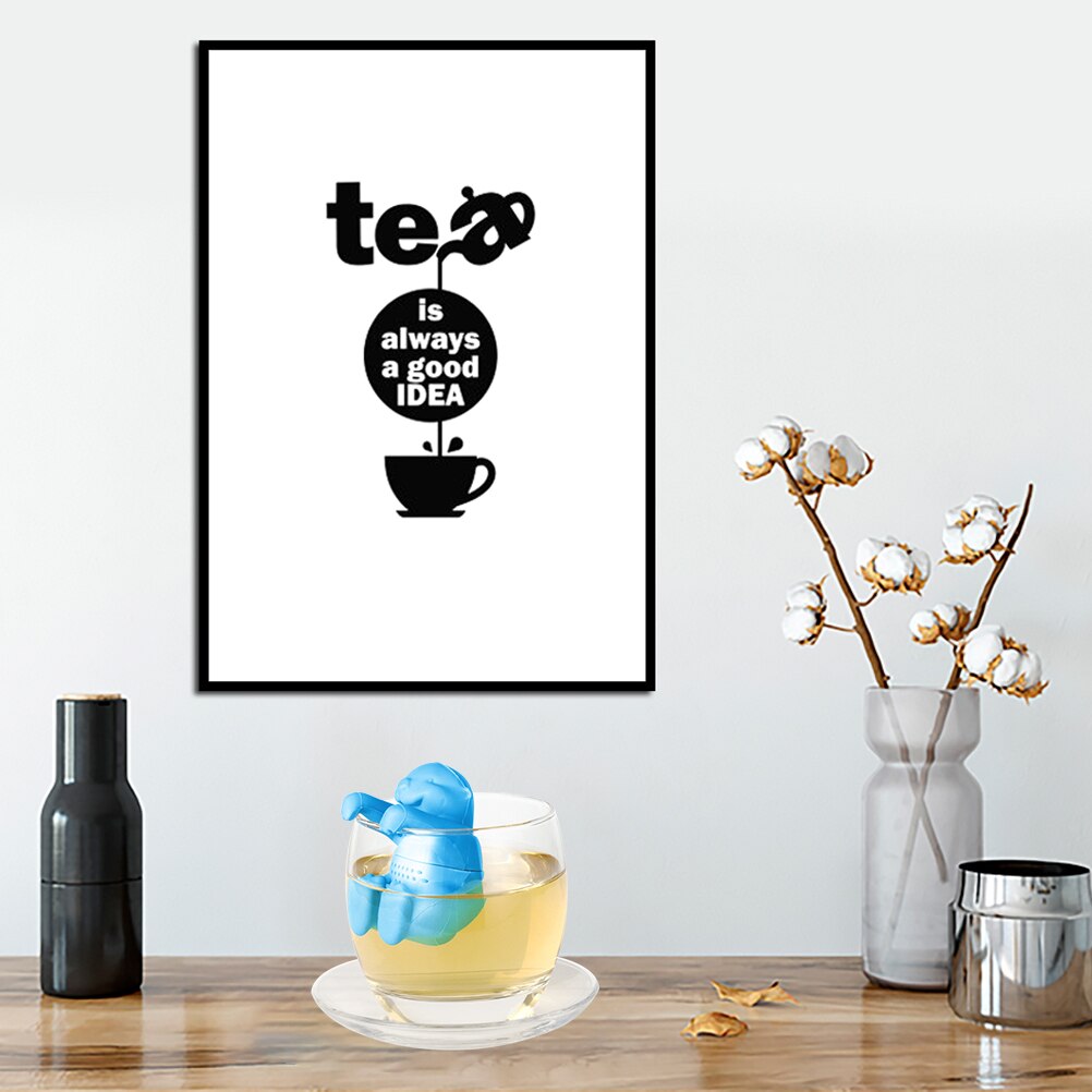 Infusor de té con forma de nutria, colador de bola de hojas de té de dispositivo de silicona para elaboración de cerveza, filtro de especias a base de hierbas, herramientas de cocina