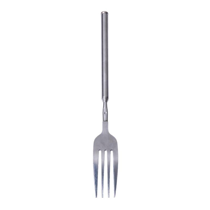 DIY Extendable Dinner Fruit Dessert Long Fork Stainless Steel Telescopic Fork Cutlery Kitchen Gadgets BBQ Accessories