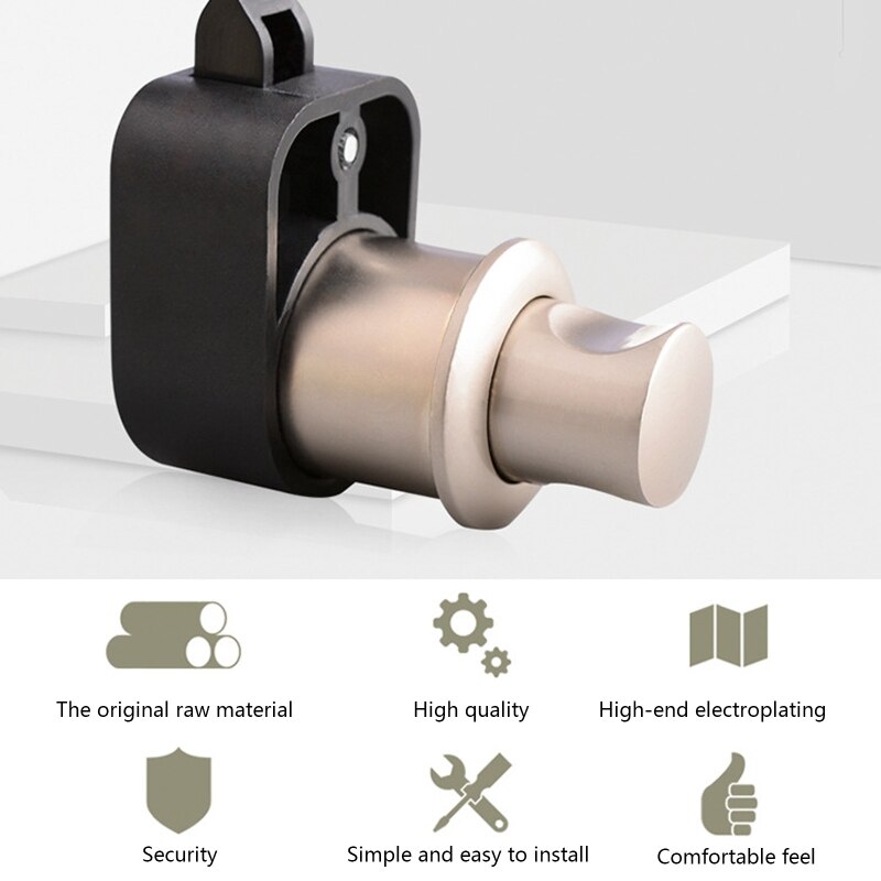 Furniture Hardware Mini Push Lock Button Catch Lock Cupboard Door Knob Camper Caravan RV Cabinet Drawer Push Latch
