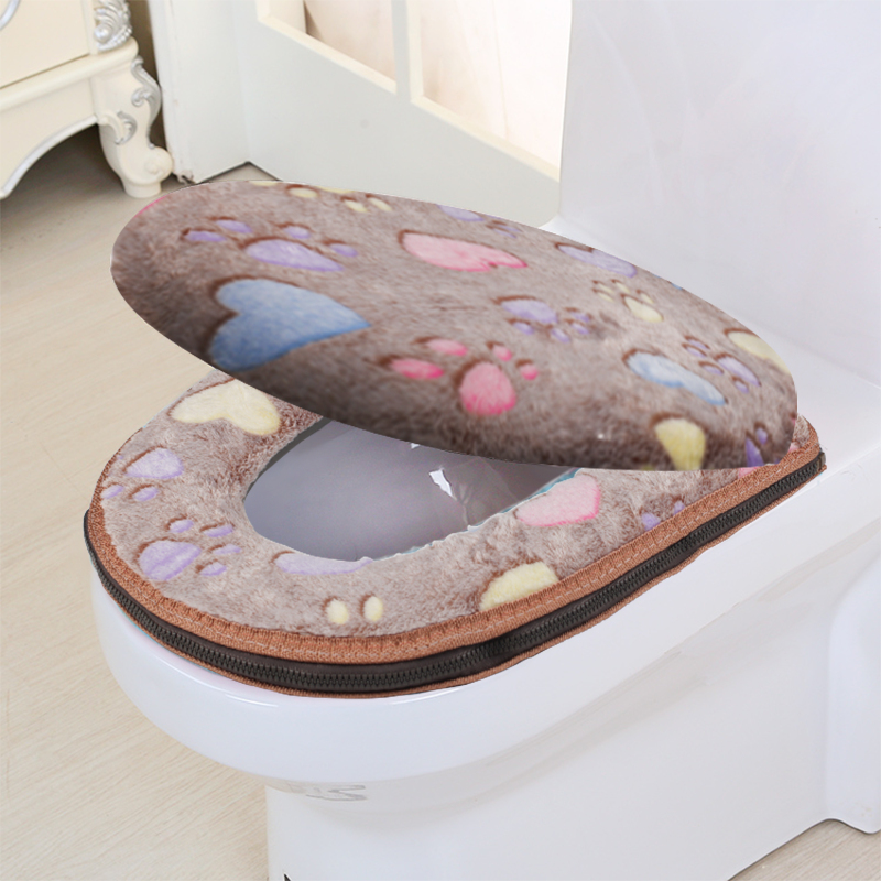 Schlecht-accessoires Winter Toilettensitzabdeckung warm Abdeckung Wc-sitz Baumwolle Linter Reiseset Badematten Toilette