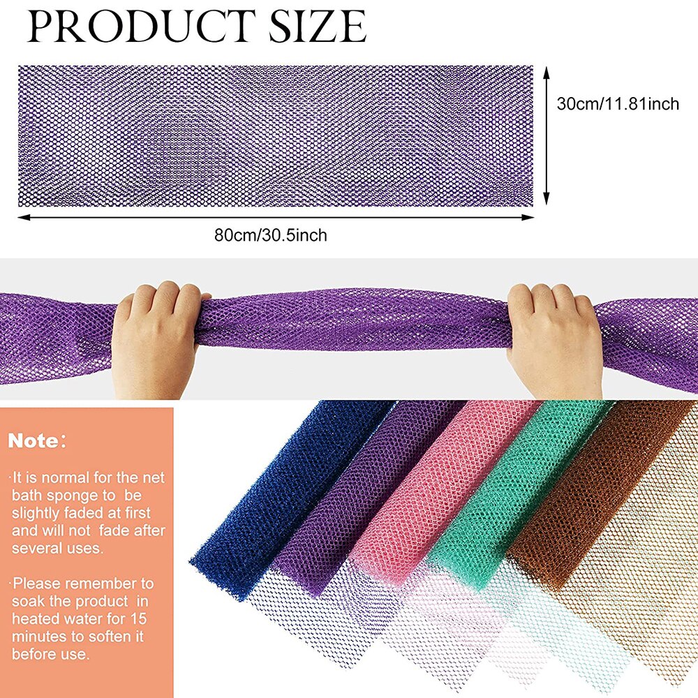 Esponja de Red Africana de 30x80cm, malla exfoliante Africana para el cuerpo, Red de lavado, paño de baño largo, ducha, 1 unidad