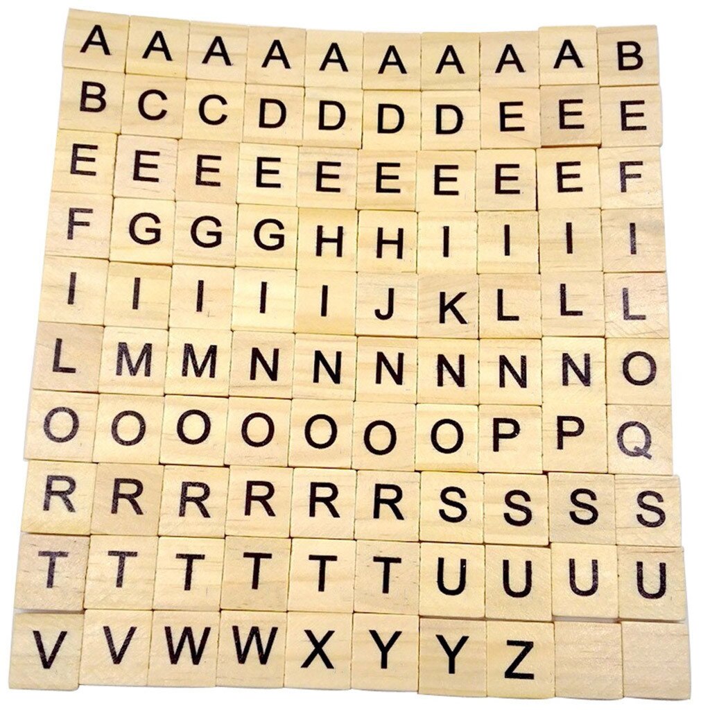 100 Houten Tegels Zwarte Letters Nummers Voor Ambachten Hout Alfabetten Engels Woorden Houten Letters & Numbers Voor Ambachten Woods: Default Title