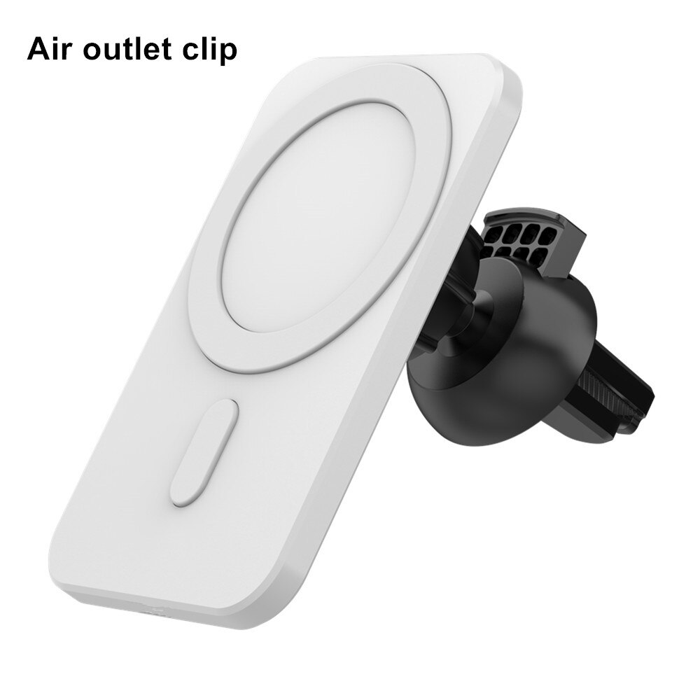 15W Auto Qi Draadloze Oplader Mount Voor Iphone 12 Mini 12Pro Houder Gemonteerd Qi Standaard Magnetische Draadloze Auto Air vent Lader: White with Air Vent