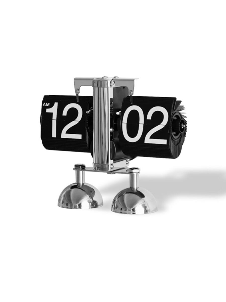 Reloj Digital con tapa Vintage, reloj de mesa con página abatible automática mecánica, reloj Digital con tapa para oficina, de decoración para el hogar: Morado