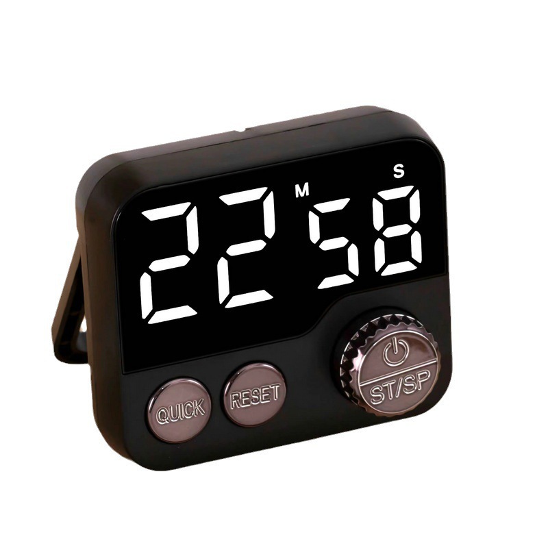 Digital LCD kitchen timer with on/off switch, mute and loud alarm, 24-hour clock, children, teachers, kitchen