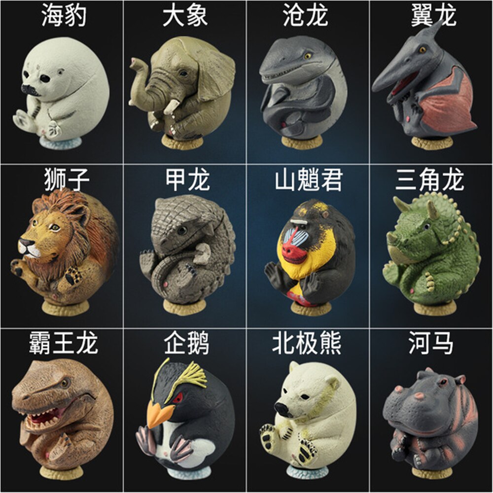 Lion Mandrill Hippo Elephant Penguin Dinosaur Tyrannosaurus Mosasaurus Triceratops Figure Animal Model Collector Decoration