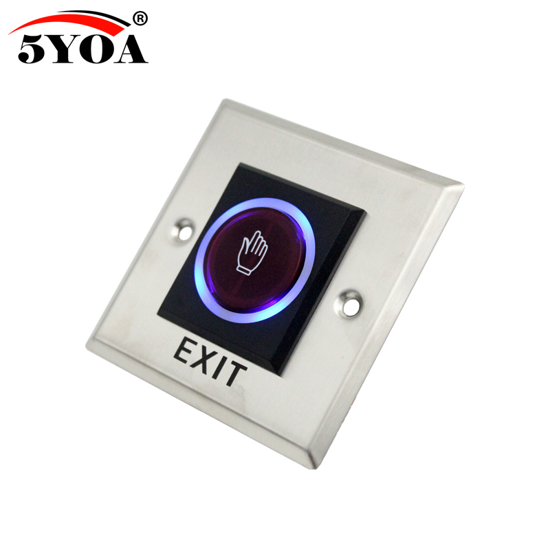 No Touch Exit Button Square Stainless Steel Metal Touchless Door Release Switch IR Contactless Infrared