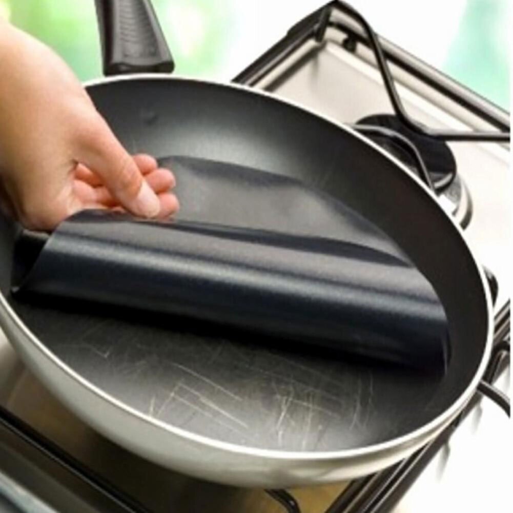 2Pcs Hoge Temperatuur Non-stick Pan Koekenpan Liner Keuken Eetkamer Bar Producten Voorkomen Plakken Voedsel Pot mat Tool 24Cm: Default Title