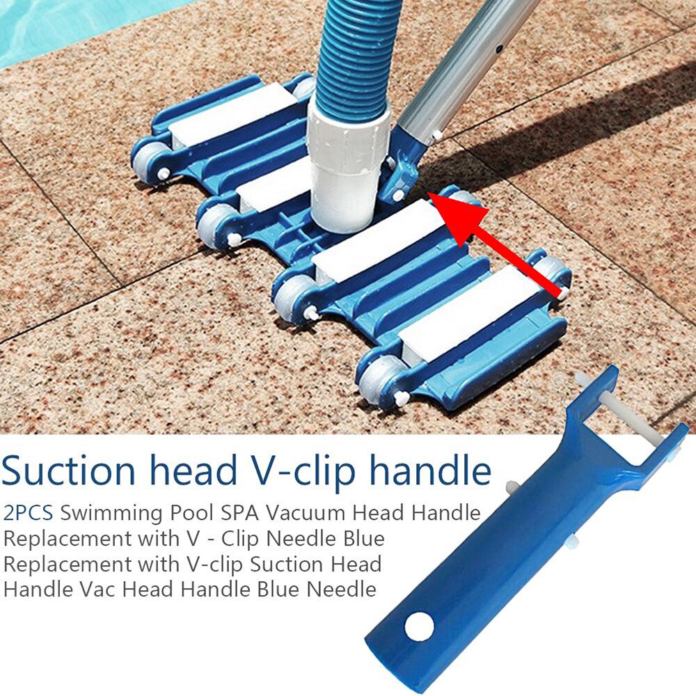 Enkele pool spa vacuüm hoofd handvat vervanging met V-clip en naald Blauw vervanging met V-clip