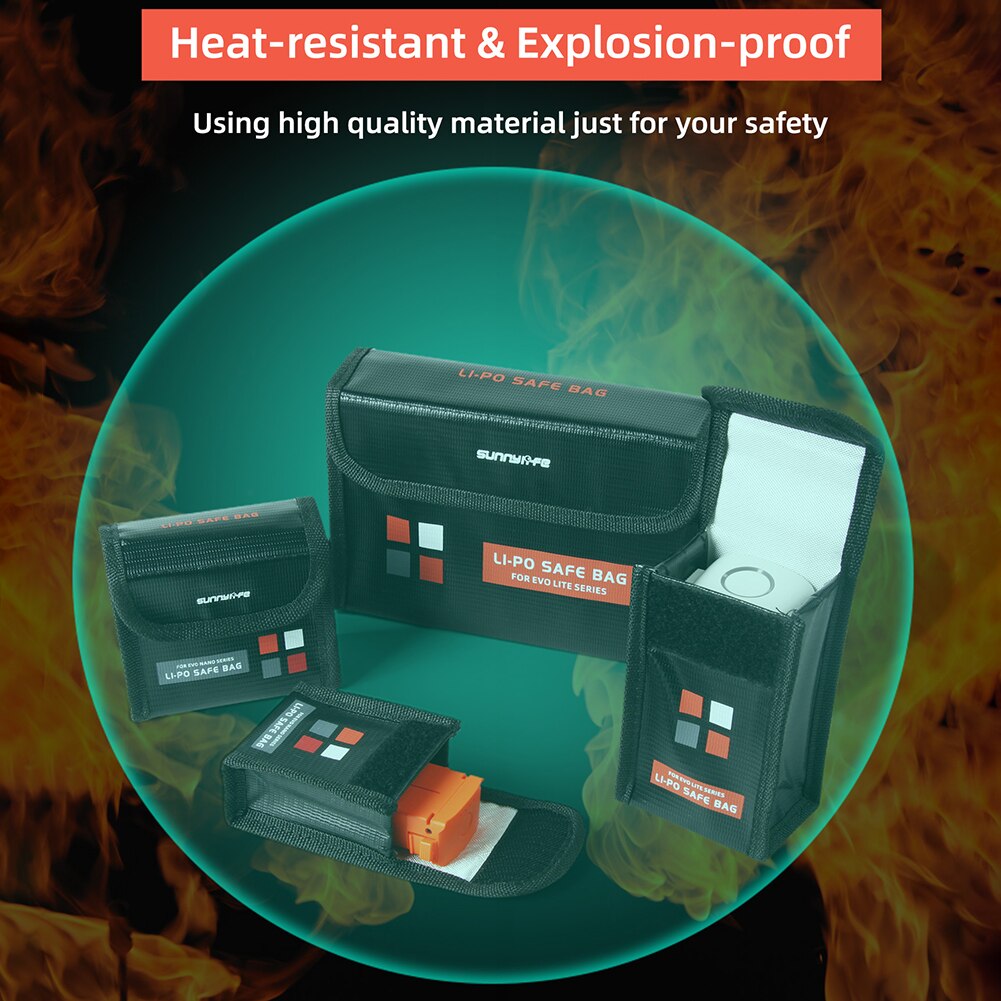 Lithium Battery Safe Bag For EVO Nano/Lite Series Protective Case Storage Bag Explosion-proof Transport Safety Protector Cover