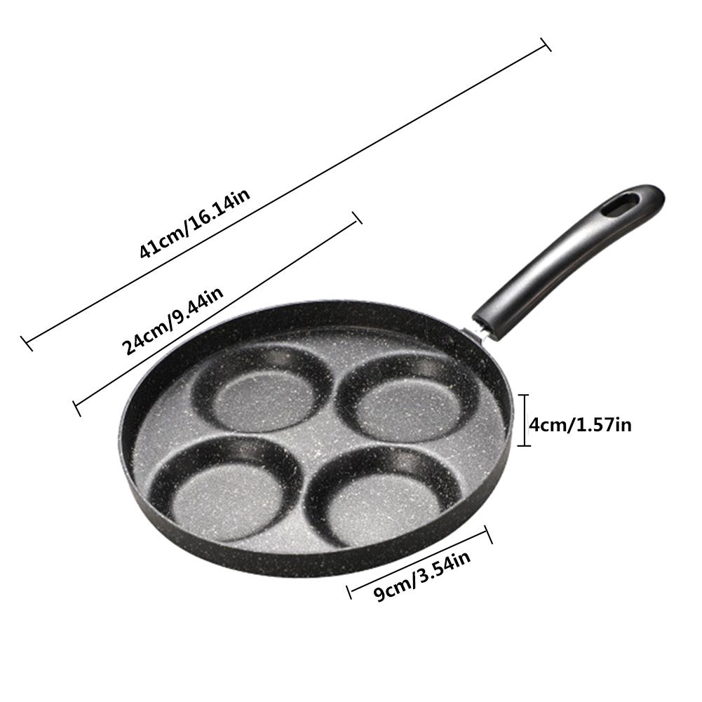 Mini Anti-aanbak Koekenpan Vier-Gat Platte Koekenpan Bodem Aluminium Vaatwasmachinebestendig Koken Pan Set Voor Ontbijt ei Pannenkoek