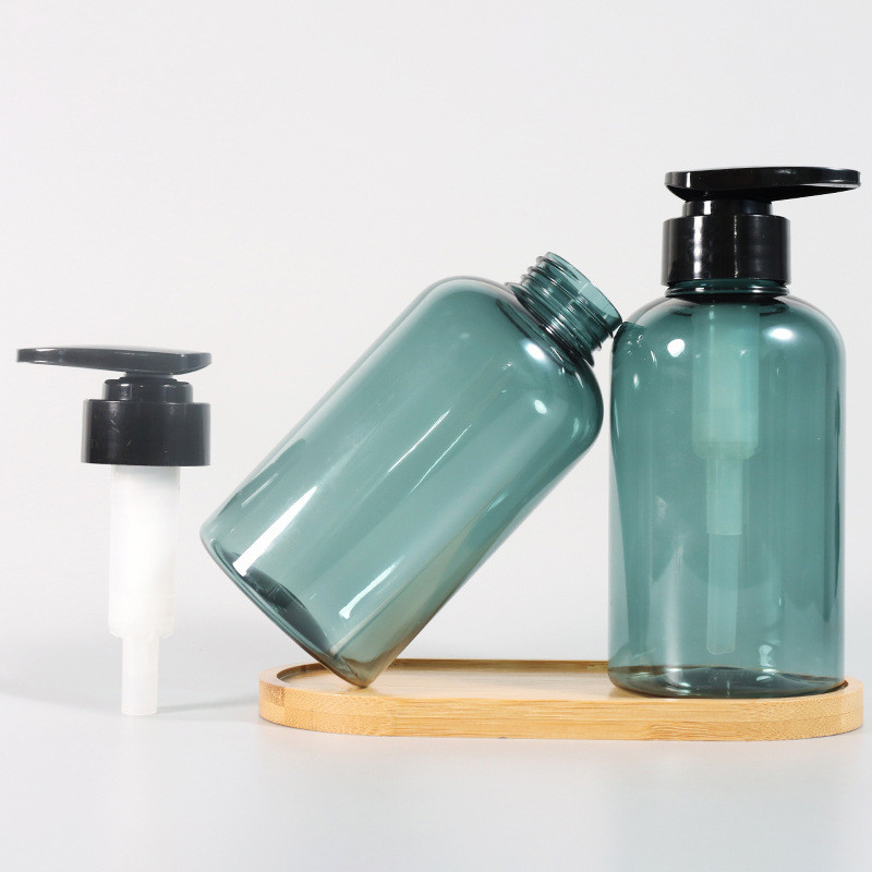 300/500ML Plastic Lotion Bottle PET Large Capacity Shampoo Bottle Soap Bottle Bathroom Refillable Bottle with Sticker