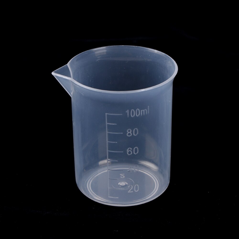 2x 100mL Clear Plastic Graduated Measuring Cup Jug Beaker Kitchen Lab Tool Chemistry Learning stationery laboratory supplies